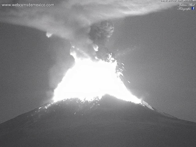 El popocatepetl activo otra vez